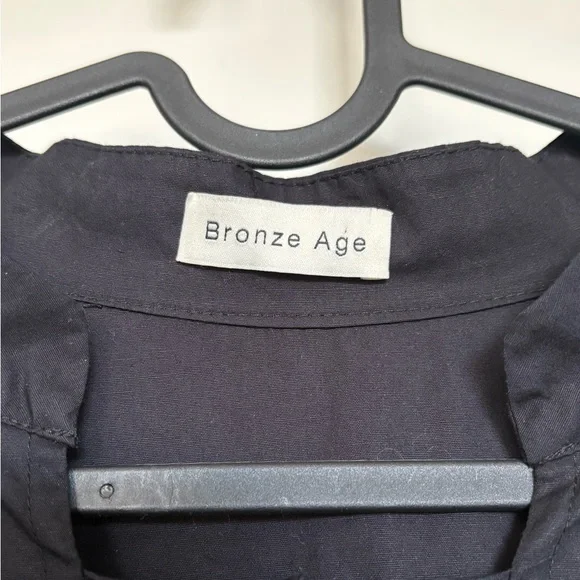 A Bronze Age Black House Dress Cotton Midi M Made in Canada - Picture 5 of 6